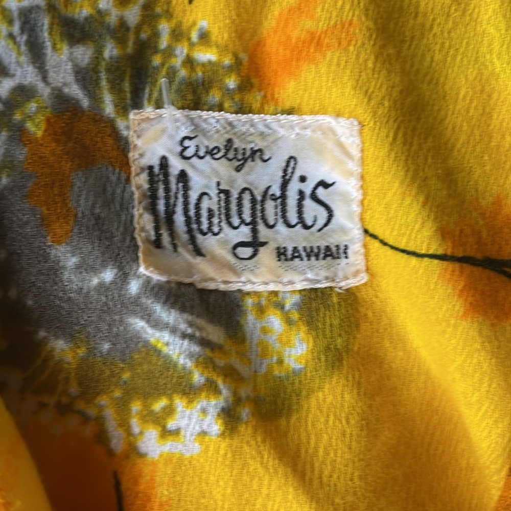Evelyn Margolis 60’s vintage bark cloth Hawaiian dopamine dress EUC size small - Picture 8 of 12